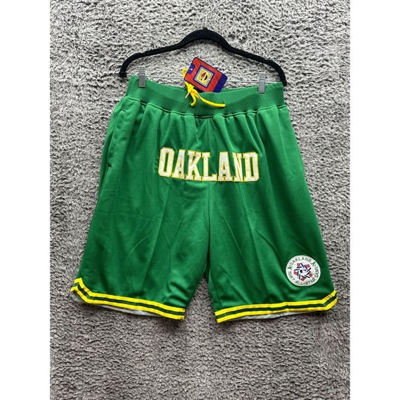 NWT Just Don Oakland Athletics 1987 All Star MLB Shorts Green Mens Size 2XL - Picture 1 of 14